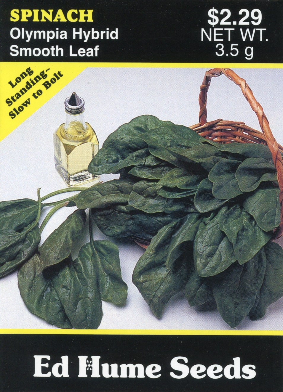 Spinach - Olympia Hybrid, Smooth Leaf
